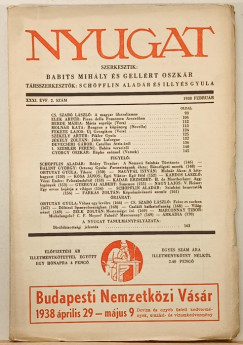 Babits Mihály   (Szerk.) - Gellért Oszkár   (Szerk.) - Nyugat XXXI. évf. 2. szám