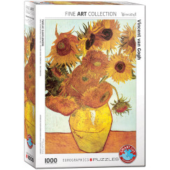 Vincent Van Gogh - 12 Napraforgó, 1000 db-os puzzle (EUROGRAPHICS, 6000-3688)