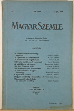 Bethlen István (Szerk.) - Szekfű Gyula (Szerk.) - Magyar Szemle 1935. XXV. kötet 2. (98.) szám október