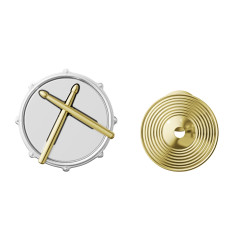 Dobkészlet cintányérral, fekete,arany,ezüst - Kitűző