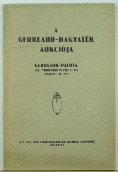 A Gerbaud-hagyatk aukcija
