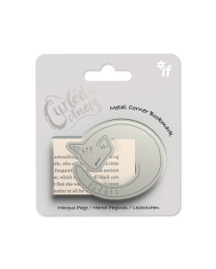 Kuckózó cica, állatos fém sarokkönyvjelző