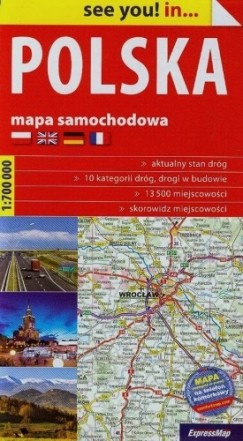 Polska mapa samochodowa - Lengyelorszg trkp 1:700 000