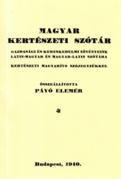 Pv Elemr - Magyar kertszeti sztr