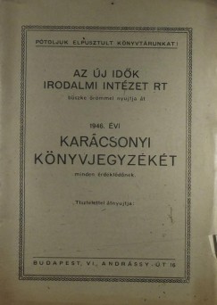 Az j Idk Irodalmi Rt. 1946 vi karcsonyi knyvjegyzke
