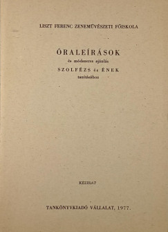 ralersok s mdszeres ajnls szolfzs s nek tantshoz