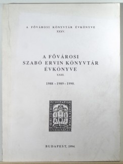 A Fvrosi Szab Ervin Knyvtr vknyve 1988-1989-1990