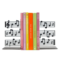 Dallamok dupla könyvtámasz, fekete fém