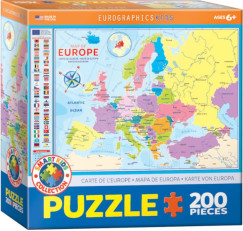 Eur�pa t�rk�p 200 db-os puzzle, 200 db-os gyermek puzzle (EUROGRAPHICS, 6200-5374)