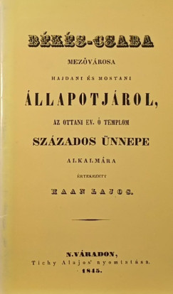 Haan Lajos - Bks-csaba mezvrosa hajdani s mostani llapotjrl - facsimile