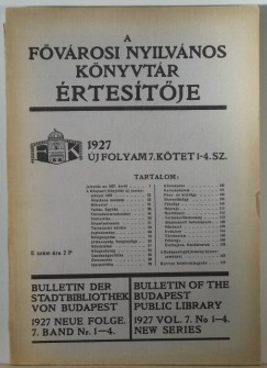 A Fvrosi Nyilvnos Knyvtr rtestje 1927