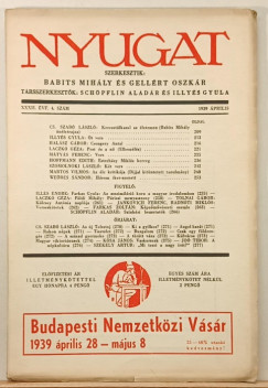 Babits Mihály   (Szerk.) - Gellért Oszkár   (Szerk.) - Nyugat XXXII. évf. 4. szám