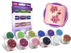 Csillámpor alapszín készlet tetováláshoz, 12 db (TyToo 2,5ml/ tégely)