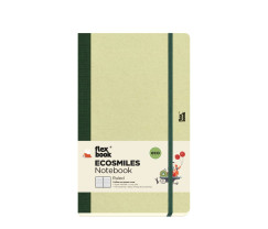 Flexbook Ecosmiles környezetbarát vonalas jegyzetfüzet kiwizöld, 13 × 21 cm, növényi rostos papírborítóval