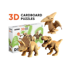 Dínó trió 3D festhető karton puzzle (Cartonic)