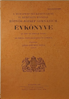 A Budapest székesfővárosi IV. kerületi községi Eötvös József Gimnázium Évkönyve