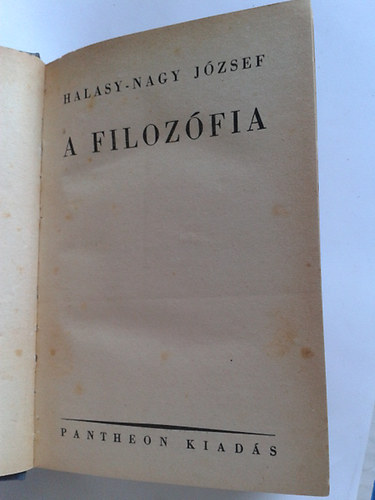 Halasy-Nagy Jzsef - A filozfia