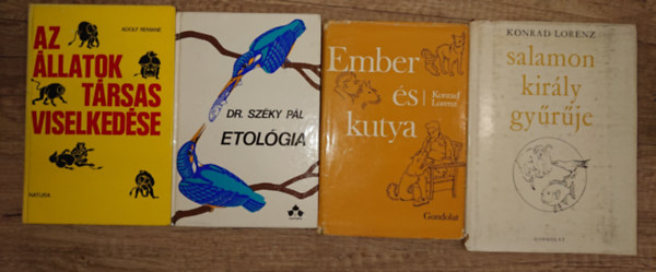 Konrad Lorenz, Dr. Szky Pl, Adolf Remane - 4 etolgival kapcsoolatos knyv: Az llatok trsas viselkedse, Etolgia, Salamon kirly gyrje, Ember s kutya