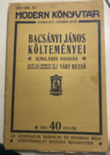 Bacsányi János - Bacsányi János költeményei - Jubiláris kiadás