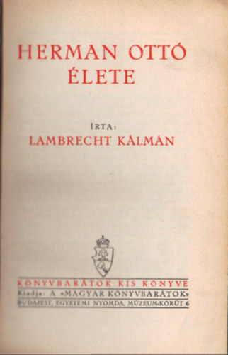 Lambrecht Klmn - Herman Ott lete