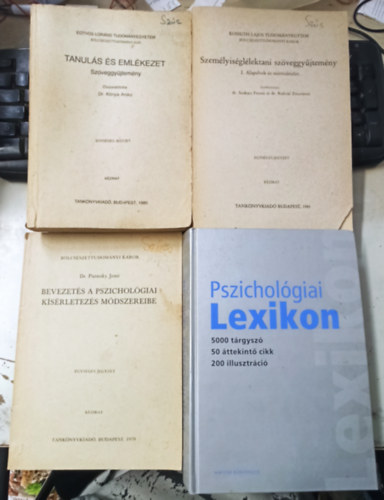 Dr. Dr. Knya Anik, dr. Szakcs Ferenc, Moussong-Kovcs Erzsbet Dr. Putnoky Jen - 4 db Pszicholgia: Bevezets a pszicholgiai ksrletezs mdszereibe +Pszicholgiai Lexikon +Szemlyisgllektani szveggyjtemny +Tanuls s emlkezet Szveggyjtemny
