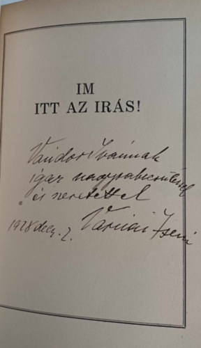 Várnai Zseni - Várnai Zseni uj versei - Im itt az írás! (dedikált)
