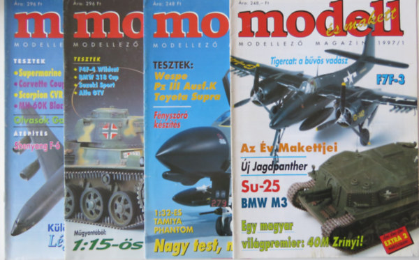 Modell s makett modellez magazin 4 szm: 1997/1-2-4-5 (nem teljes vfolyam)