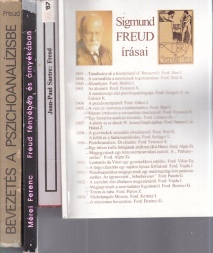 Sigmund Freud, Jean-Paul Sartre, Mérei Ferenc - 4 db. Freud kötet (Sigmund Freud írásai + Freud + Freud fényében és árnyékában + Bevezetés a pszichoanalízisbe)