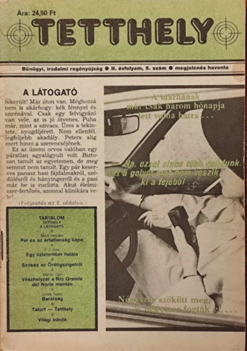 Tetthely: Bűnügyi, irodalmi regényújság II. évfolyam, 5. szám