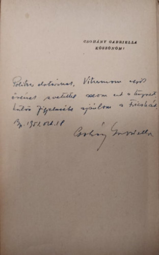 Csoh�ny Gabriella - K�sz�n�m!