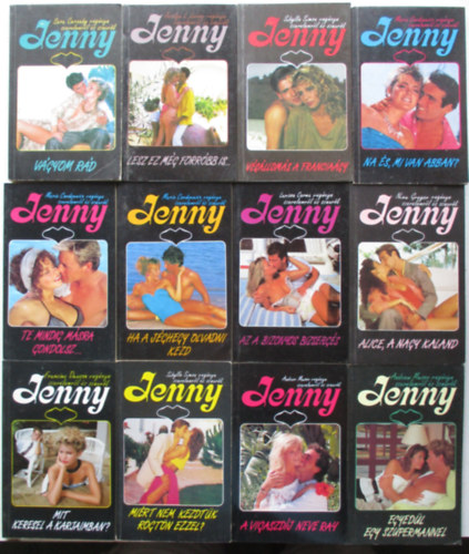 T�bb szerz� - 12 db k�tet a Jenny sorozatb�l (Az a bizonyos bizserg�s, Na �s mi van abban, V�gyom r�d, Lesz ez m�g forr�bb is, V�g�llom�s a francia�gy, Alice a nagy kaland,Te mindig m�sra gondolsz, ha a j�ghegy olvadni kezd, Egyed�l egy supermannel,