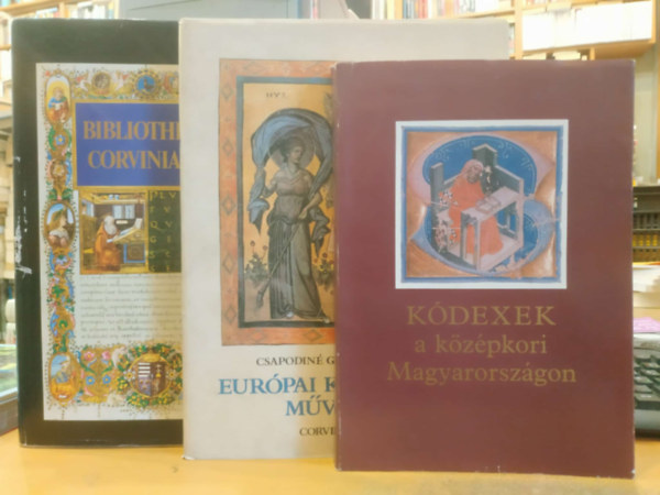 3 db K�dexek a k�z�pkori Magyarorsz�gon + Eur�pai kodexfest� m�v�szet + Bibliotheca Corviniana