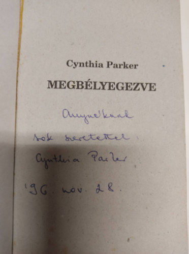 Cynthia Parker - Megblyegezve