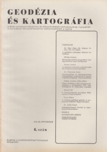 Dr. Jo Istvn  (szerk.) - Geodzia s Kartogrfia 1976/4. szm