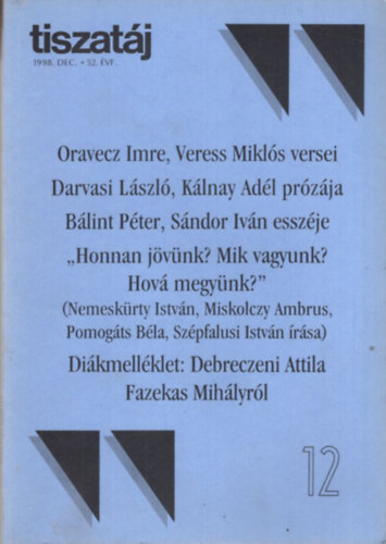 Annus G�bor - Tiszat�j  1998 december 52. �vf. 12. sz�m