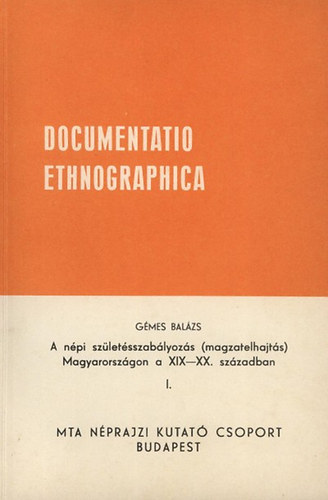 Kllsi Imola  (szerk.) - Documentatio Ethnographica