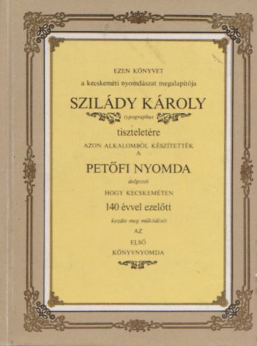 Szilády Károly emlékkönyv (Minikönyv)