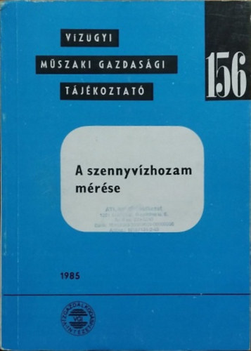 Horváth Imre - A szennyvízhozam mérése
