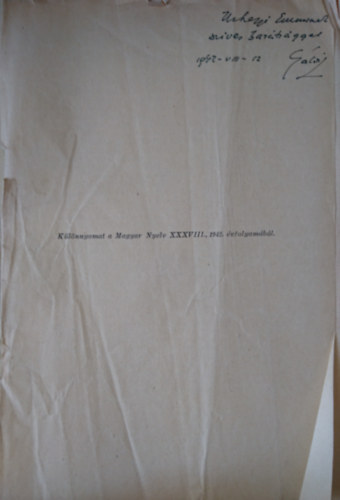 G�ldi L�szl� - Egy magyar eredet� t�k�rkifejez�s az erd�lyi ol�h nyelvben