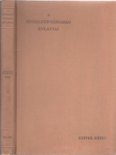 A Kisfaludy-Trsasg vlapjai- j folyam, 38. ktet (1903-1904)