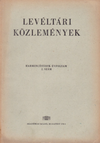 Lev�lt�ri k�zlem�nyek (35. �vf. 2. sz�m)