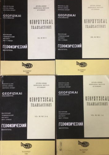 Geofizikai kzlemnyek - Geophysical transactions - tbb nyelv (1989 -1991) 4 ktet