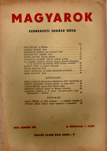 Juh�sz G�za  (szerk.) - Magyarok 1946 II. �vfolyam 1-8. sz�m janu�r-augusztus (7 k�tetben)