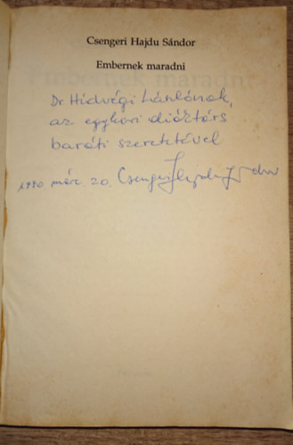 Csengeri Hajdu S�ndor - Embernek maradni