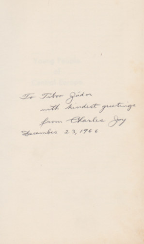 Charles R. Joy - Young People of Central Europe (Dedik�lt)