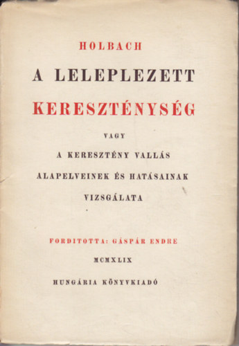 Holbach - A leleplezett kereszténység
