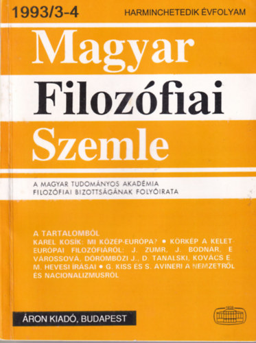 ron Lszl - Magyar Filozfiai Szemle 1993/3-4 (37. vf.)