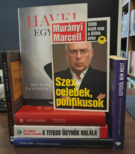 Kepes András, Alex Goldfarb, Zantovsky, Michael, Murányi Marcell, Balázs István Daniel Stern - 7 db-os KÖNYVMENTŐ AJÁNLAT, riportkönyv csomag: Miért halt meg Diana, Történetek, A titkos ügynök halála (Alekszandr Litvinyenko megmérgezése és a KGB visszatérése), Havel: Egy élet,