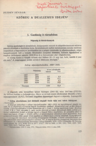 Bezd�n S�ndor - Sz�reg a dualizmus idej�n - Dedik�lt - K�l�nlenyomat