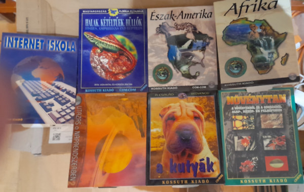t�bb szerz� - 6 db ismeretterjeszt� cd-rom: Internet Iskola, Halak, k�t�lt�ek, h�ll�k; Utaz�s a naprendszerbe, �szak-Amerika, A kuty�k, N�v�nytan, Afrika